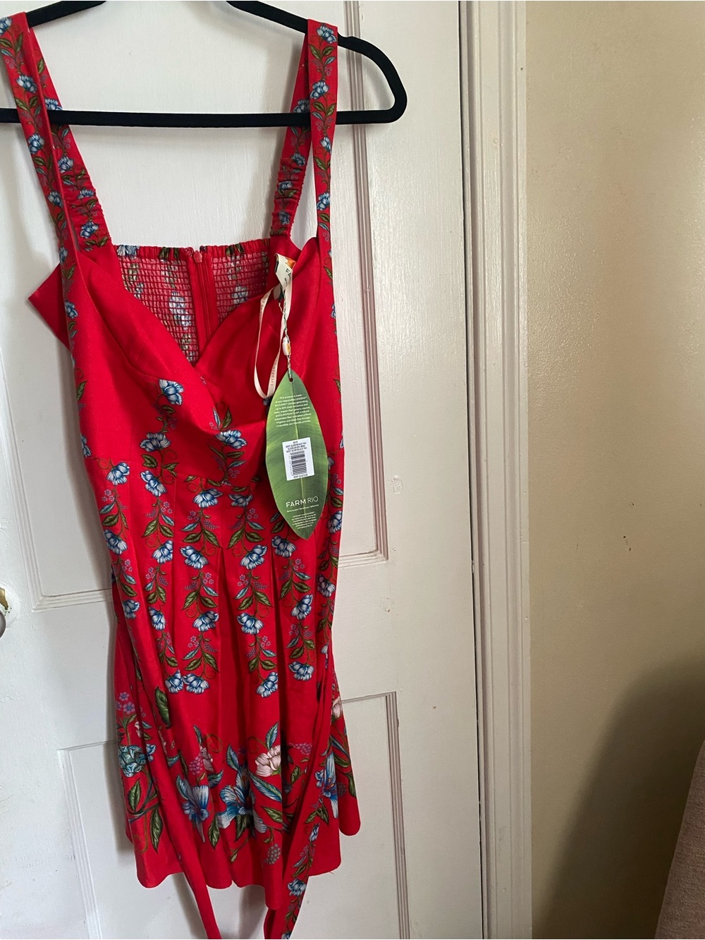 FARM Rio Red Floral Sweetheart Mini Dress with Bouquet Print - Picture 3 of 5